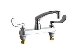 Chicago Faucets - 1100-319ABCP - 8-inch Center Deck Mounted Sink Faucet
