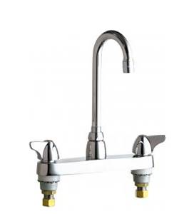 Chicago Faucets - 1100-GN1AE3CP - 8-inch Center Deck Mounted Sink Faucet