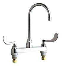 Chicago Faucets - 1100-GN2AE3-317VPACP - 8-inch Center Deck Mounted Sink Faucet