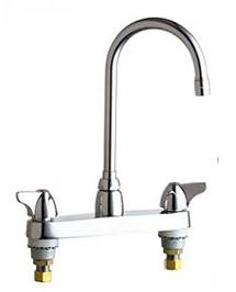Chicago Faucets - 1100-GN2AE3VPAXKCP - 8-inch Center Deck Mounted Sink Faucet