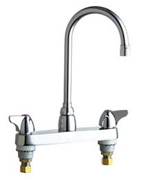 Chicago Faucets - 1100-GN2AE3XKABCP - 8-inch Center Deck Mounted Sink Faucet