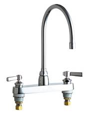 Chicago Faucets - 1100-GN8AE3-369AB - 8-inch Center Deck Mounted Sink Faucet