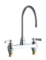 Chicago Faucets - 1100-GN8AE3-369CP - 8-inch Center Deck Mounted Sink Faucet