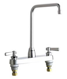 Chicago Faucets - 1100-HA8-369CP - 8-inch Center Deck Mounted Sink Faucet