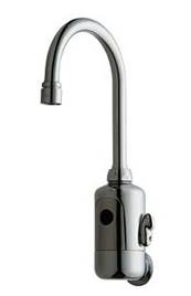 Chicago Faucets - 116.224.21.1 - DC POWER Wall Mounted Gooseneck Electronic Faucet with External Temperature Control