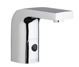 Chicago Faucets 116.768.AB.1 -  HyTronic Edge Lavatory Sink Faucet with Dual Beam Infrared Sensor. Edge Electronic Integral Spout. 0.5 GPM (1.9 L/min) Vandal Proof Non-Aerating Spray. Stainless Steel Hoses Included.