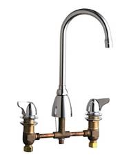 Chicago Faucets - 1201-AGN2AE3CP - 8-inch Deck Mounted Kitchen Sink Faucet