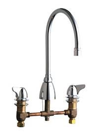 Chicago Faucets - 1201-AGN8AE29CP - 8-inch Deck Mounted Kitchen Sink Faucet