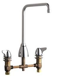 Chicago Faucets - 1201-AHA8VPCCP - 8-inch Deck Mounted Kitchen Sink Faucet