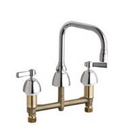 Chicago Faucets 201-ADB6AE3ABCP - 8-inch Center Counter Mounted Kitchen Sink Faucet without Spray