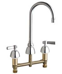 Chicago Faucets 201-RSGN2AE35VPABCP - 8-inch Center Concealed Kitchen Sink Faucet, Less Side Spray