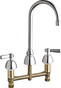 Chicago Faucets 201-RSGN2AE3VPXKAB - 8-inch Center Concealed Kitchen Sink Faucet, Less Side Spray