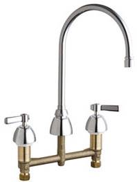 Chicago Faucets 201-RSGN8AE35VPAB - 8-inch Center Concealed Kitchen Sink Faucet, Less Side Spray