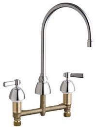 Chicago Faucets 201-RSGN8AE35VPXKABCP - 8-inch Center Concealed Kitchen Sink Faucet, Less Side Spray