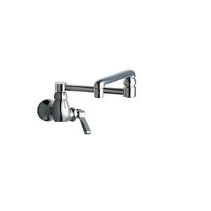 Chicago Faucets 332-DJ13CP Single Inlet Wall Mounted Faucet with 13 inch Double Jointed Adjustable Swing Spout