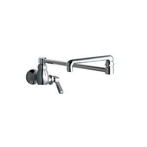 Chicago Faucets - 332-DJ18ABCP Single Inlet Wall Mounted Faucet with 18 inch Double Jointed Adjustable Swing Spout