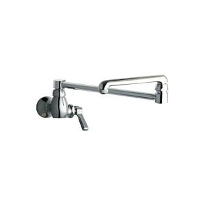 Chicago Faucets 332-DJ18E1CP Single Inlet Wall Mounted Faucet with 18 inch Double Jointed Adjustable Swing Spout