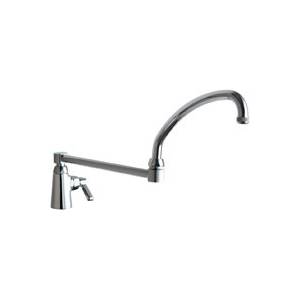 Chicago Faucets 350-DJ21ABCP - Single Supply Sink Faucet with 21-inch Double Joint Swing Spout