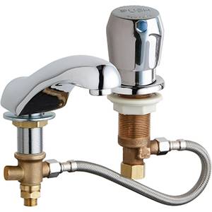 Chicago Faucets 404-HZCW665CP - Adjustable Widespread Concealed Deck Mount Lavatory Cold Water Metering Sink Faucet