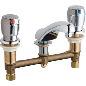 Chicago Faucets - 404-V665ABCP - Widespread Lavatory Faucet