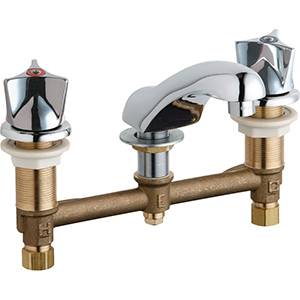 Chicago Faucets - 404-V950ABCP - Widespread Lavatory Faucet