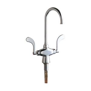 Chicago Faucets 50-GN2FC317ABCP - Single Hole Deck Mounted Faucet with Wristblade Handles and 1.5 GPM (5.7 L/min) Laminar Flow Control Insert in Spout Inlet