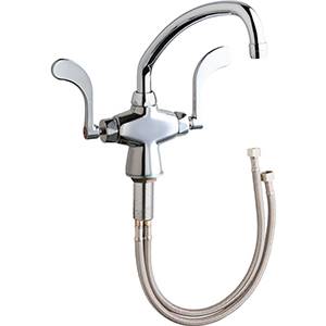 Chicago Faucets 50-L9-317XKABCP - Single Hole Deck Mounted Faucet with 9-1/2-inch L Type Swing Spout and Wristblade Handles