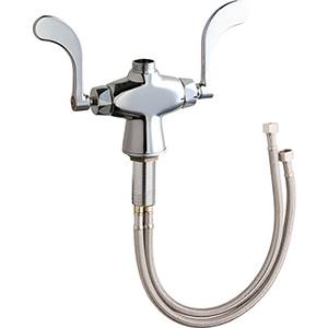 Chicago Faucets 50-LES317XKAB - Two Handle, Single Hole Deck Mounted Faucet with Wristblade Handles - Less Spout