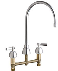 Chicago Faucets - 786-GN8AE3-369ABCP - Widespread Lavatory Faucet