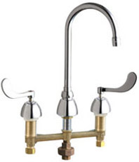 Chicago Faucets - 786-TWGN2AE3XKABCP - Widespread Lavatory Faucet with Third Water Inlet
