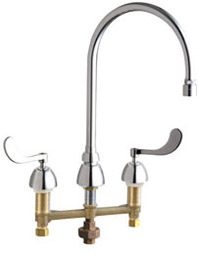 Chicago Faucets - 786-TWGN8AE29VPXKCP - Widespread Lavatory Faucet with Third Water Inlet