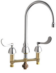 Chicago Faucets - 786-TWGN8AE29VPXKAB - Widespread Lavatory Faucet with Third Water Inlet