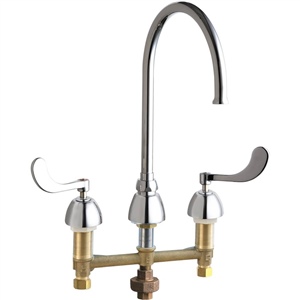 Chicago Faucets - 786-TWGN8FCABCP - Widespread Lavatory Faucet with Third Water Inlet