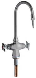 Chicago Faucets 929-SAM - Hot and Cold Water Mixing Faucet with Chemical Resistant Satin Antimicrobial Finish