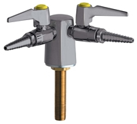Chicago Faucets 982-WSV909AGVSAM - Turret with Two Ball Valves at 90 Degrees with Chemical Resistant Satin Antimicrobial Finish