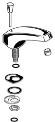 American Standard 12683-0020A - Chrome Plated Lavatory Spout with Pop-Up Rod