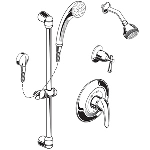 American Standard 1662.223 - Commercial Shower System Kit - 2.5 gpm