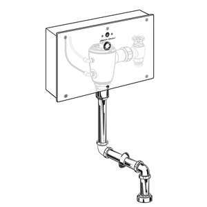 American Standard 6061.401 - Concealed Selectronic Top Spud Urinal 0.125 gpf Flush Valve with Wall Box