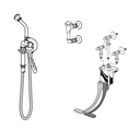 American Standard 7880.124 - Bed Pan Cleanser with Self-Closing Spray Valve and Wall Mounted Pedal Valve