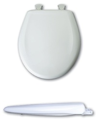 Bemis 200SLOWT Round, Closed Front with Cover and available in your choice of color. The 200SLOWT is a Plastic Toilet Seat with DuraGuard® an antimicrobial agent.