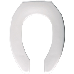 Church 295CT - Elongated, Open Front Less Cover, STA Plastic Toilet Seat