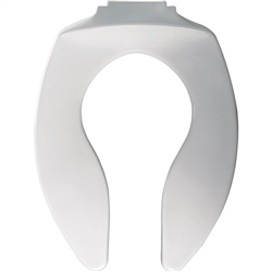 Church 9400SSCT - Elongated, Open Front Less Cover, SSSTA Plastic Toilet Seat