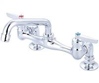 Central Brass 0045-LE0 Two Handle Ledge Kitchen Faucet, Chrome