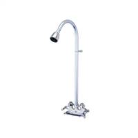 Central Brass 0477-RC Two Handle Utility Shower, Rough Chrome