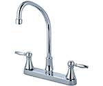 Central Brass 80122-TSA1L2 - Two Handle Cast Brass Kitchen Faucet with Tri-Arc Spout and Lever Handles