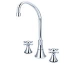 Central Brass 81172-TSA1C1 - Two Handle Concealed Ledge Kitchen Faucet with Tri-Arc Spout and Cross Handles