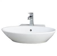 Cheviot 1277-WH-1 Geo Vessel Sink with Faucet Deck Fireclay White