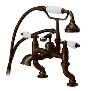 Cheviot 6012-AB Rim Mount Bathtub Filler with Hand Shower, Antique Bronze Faucet
