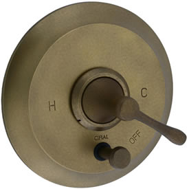 Cifial 244.611.V05 - Brookhaven Pressure Balance Mixing Valve Trim with Diverter, With Barrel Lever  - Aged Brass