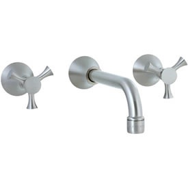Cifial 246.156.620 - Brookhaven Wall Mounted Lavatory Faucet Crown Cross - Satin Ni